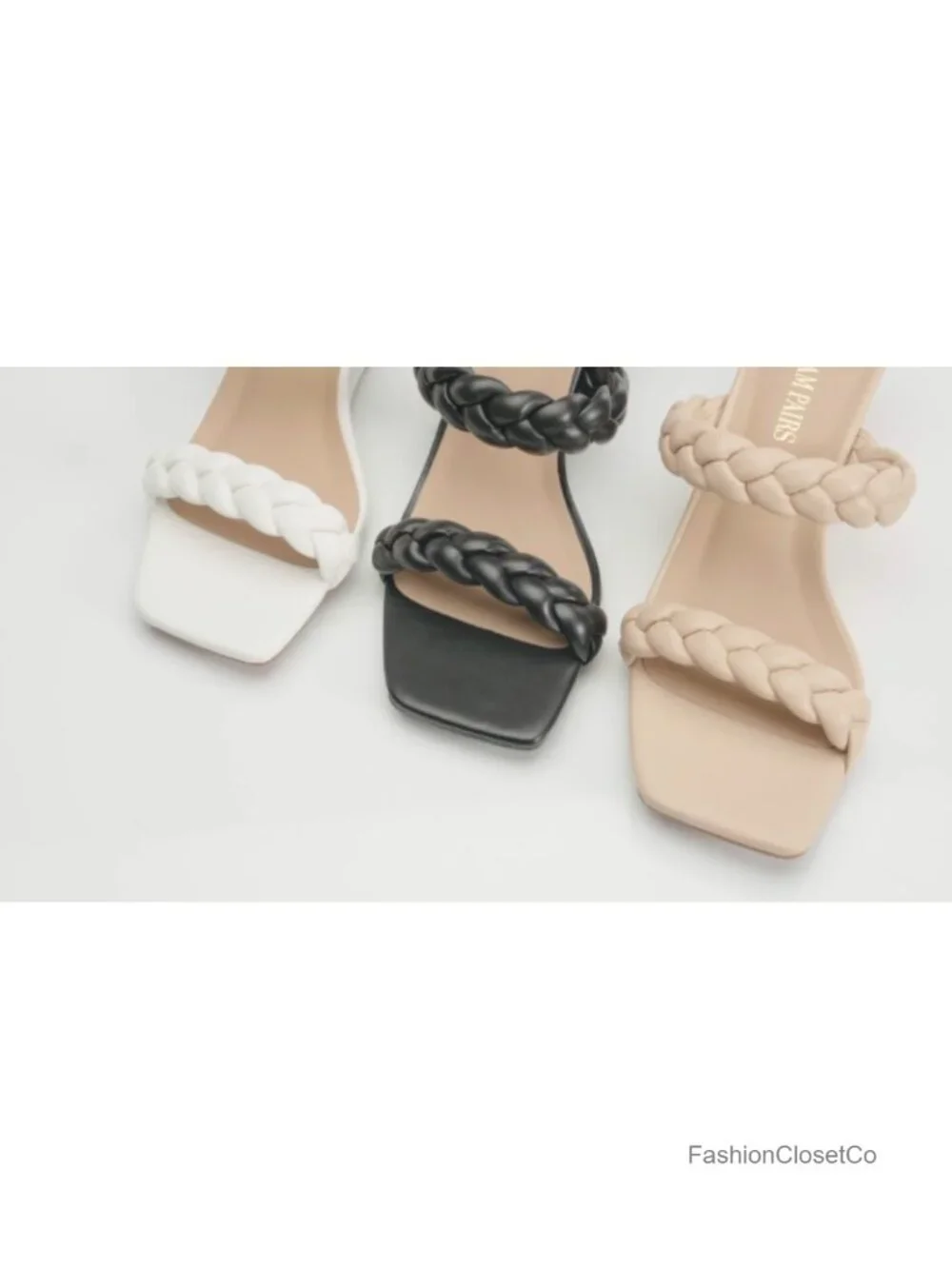 Soft PU Braided Straps Wedge Slide Sandals 2.4
